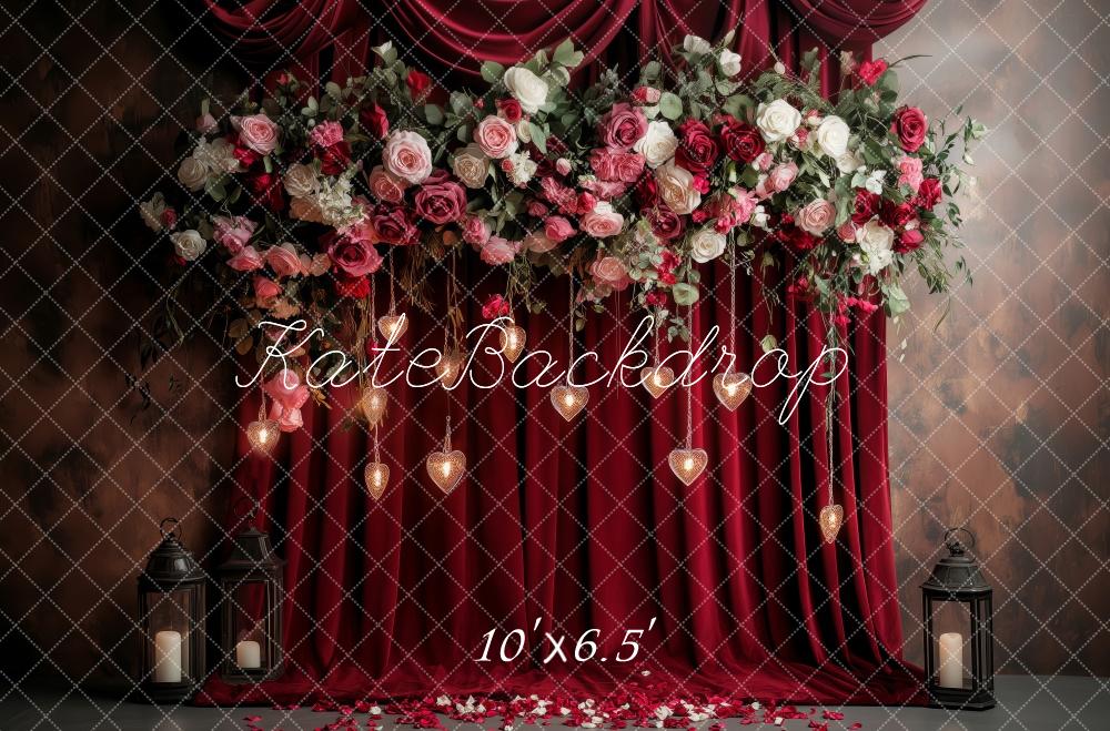 Kate Valentine Floral Wedding Roses Curtain Backdrop Designed by Patty Robert