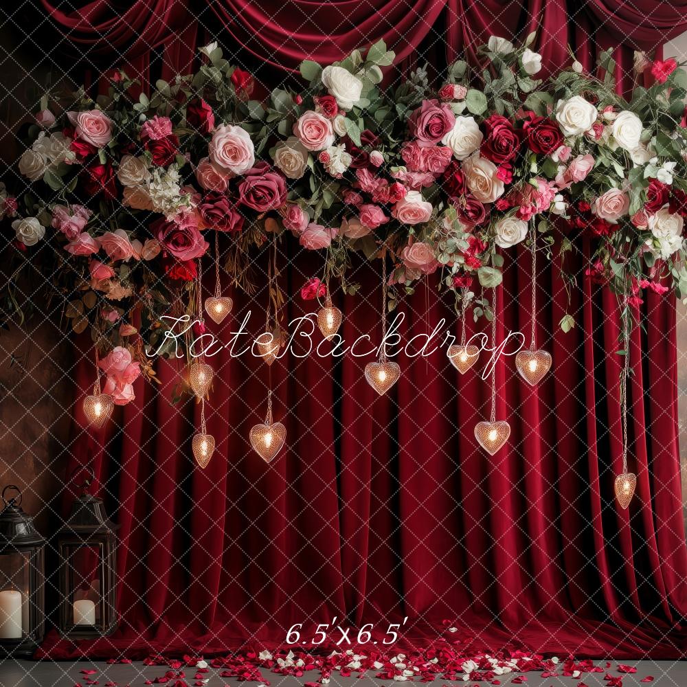 Kate Valentine Floral Wedding Roses Curtain Backdrop Designed by Patty Robert - Image 3