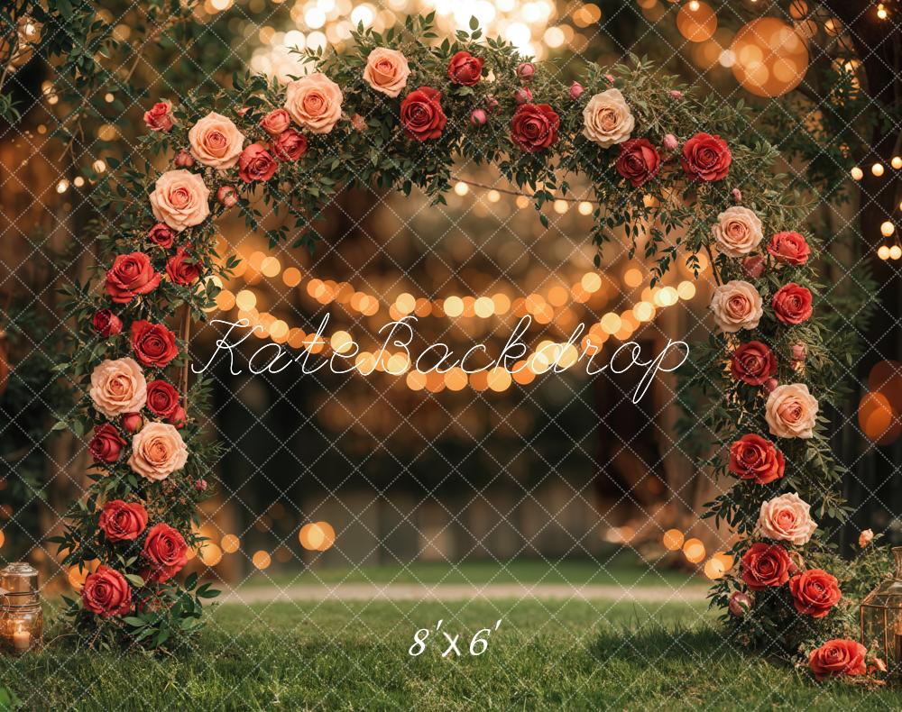 Kate Valentine Flower Arch Garden Wedding Fleece Backdrop Designed by Emetselch - Image 2