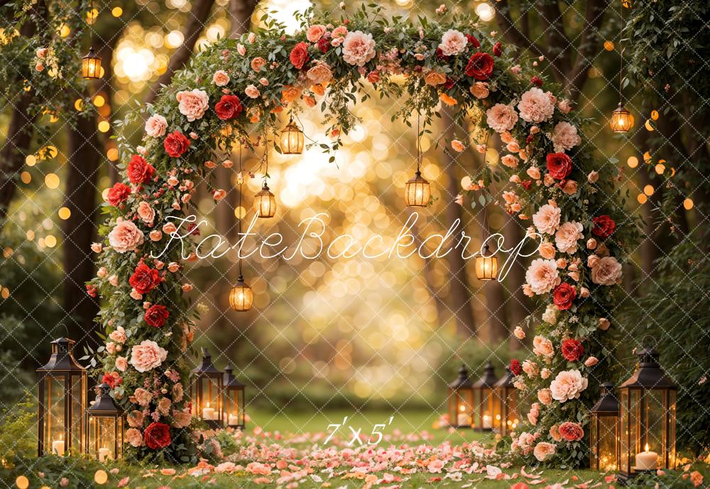 Kate Valentine Flower Arch Lantern Backdrop Designed by Emetselch - Image 2