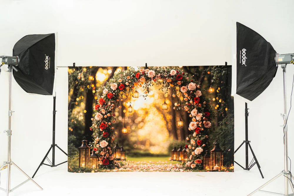 Kate Valentine Flower Arch Lantern Backdrop Designed by Emetselch - Image 3