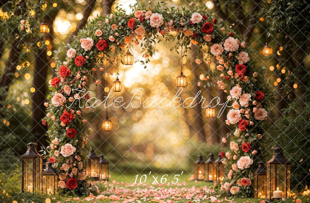 Kate Valentine Flower Arch Lantern Backdrop Designed by Emetselch - Image 7