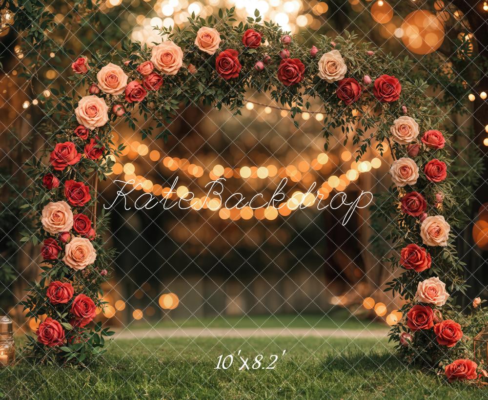 Kate Valentine Flower Arch Lights Garden Wedding Backdrop Designed by Emetselch - Image 2