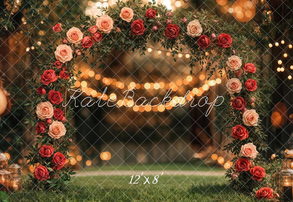 Kate Valentine Flower Arch Lights Garden Wedding Backdrop Designed by Emetselch - Image 3