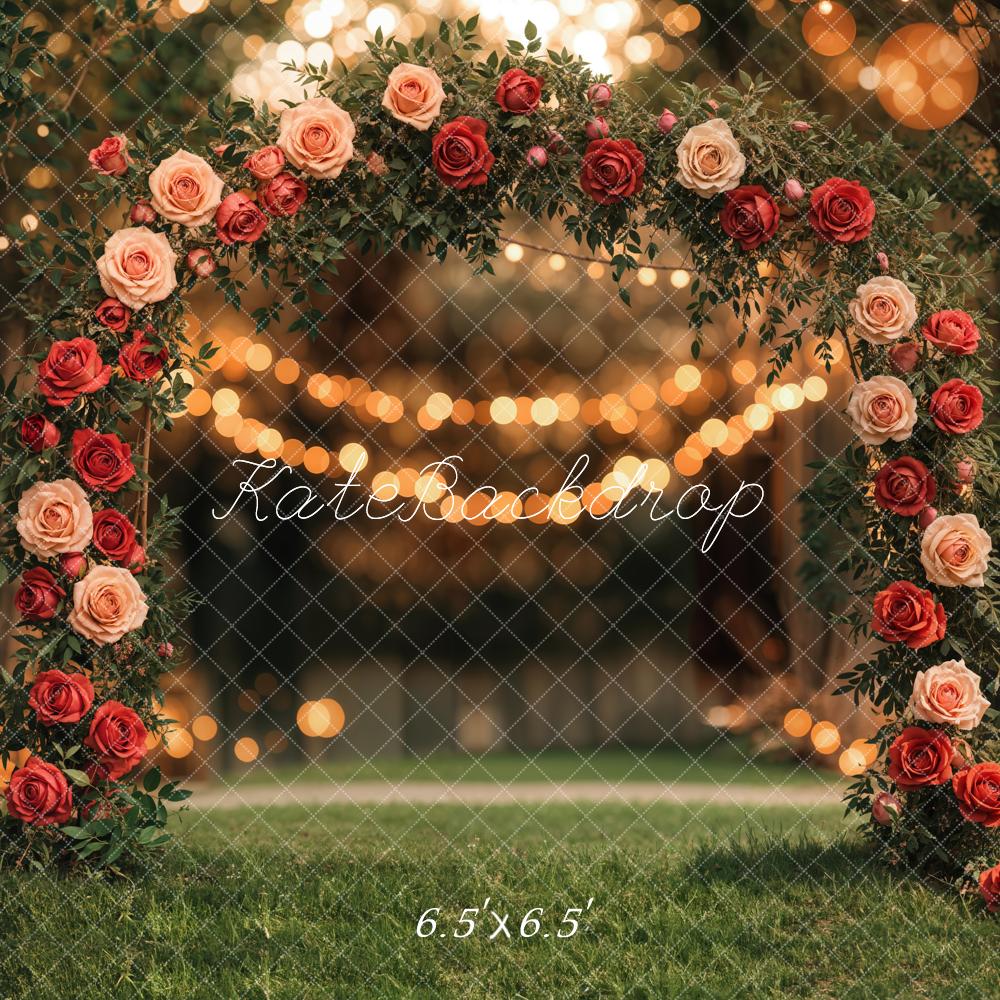 Kate Valentine Flower Arch Lights Garden Wedding Backdrop Designed by Emetselch - Image 4