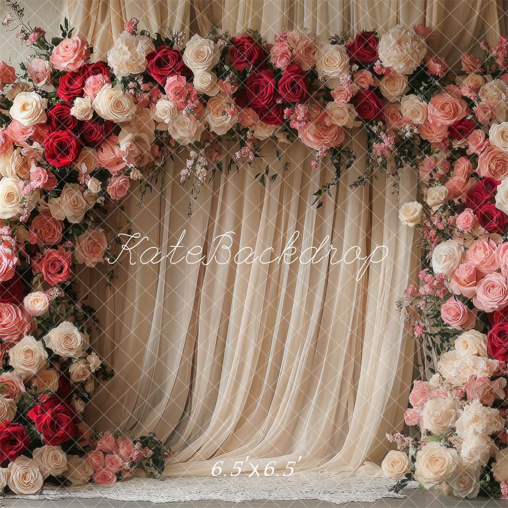 Kate Valentine Flower Arch Wedding Curtains Backdrop Designed by Mini MakeBelieve - Image 2