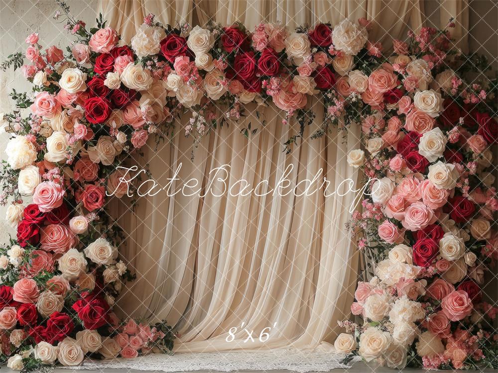 Kate Valentine Flower Arch Wedding Curtains Backdrop Designed by Mini MakeBelieve - Image 3