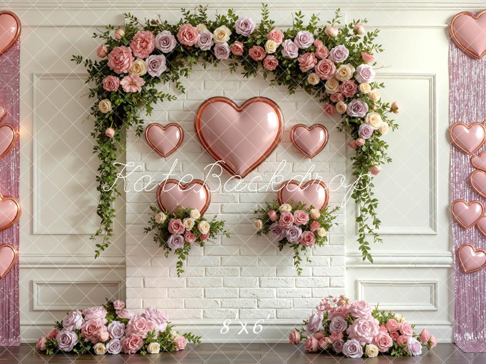 Kate Valentine Garland Heart Balloons Pink Backdrop Designed by Mini MakeBelieve - Image 3
