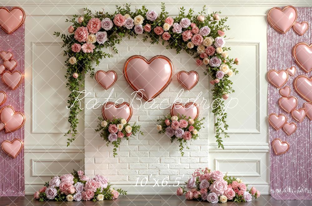 Kate Valentine Garland Heart Balloons Pink Backdrop Designed by Mini MakeBelieve - Image 4