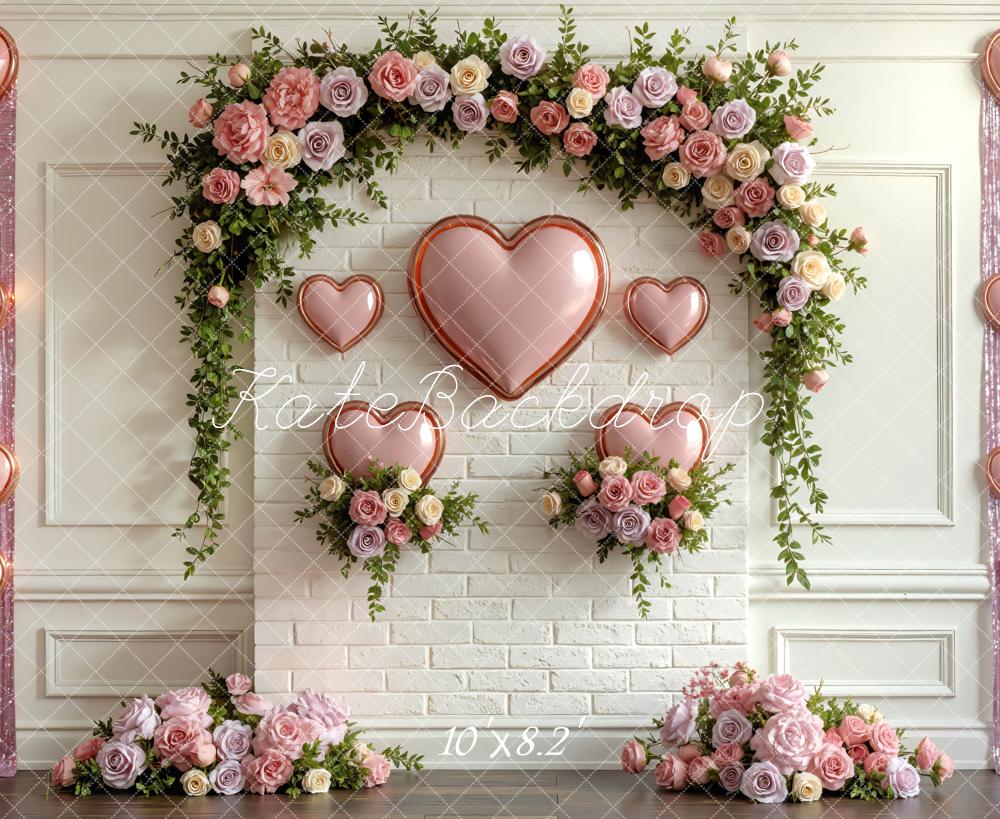Kate Valentine Garland Heart Balloons Pink Backdrop Designed by Mini MakeBelieve - Image 6