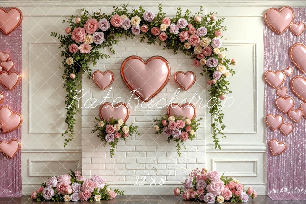 Kate Valentine Garland Heart Balloons Pink Backdrop Designed by Mini MakeBelieve - Image 8