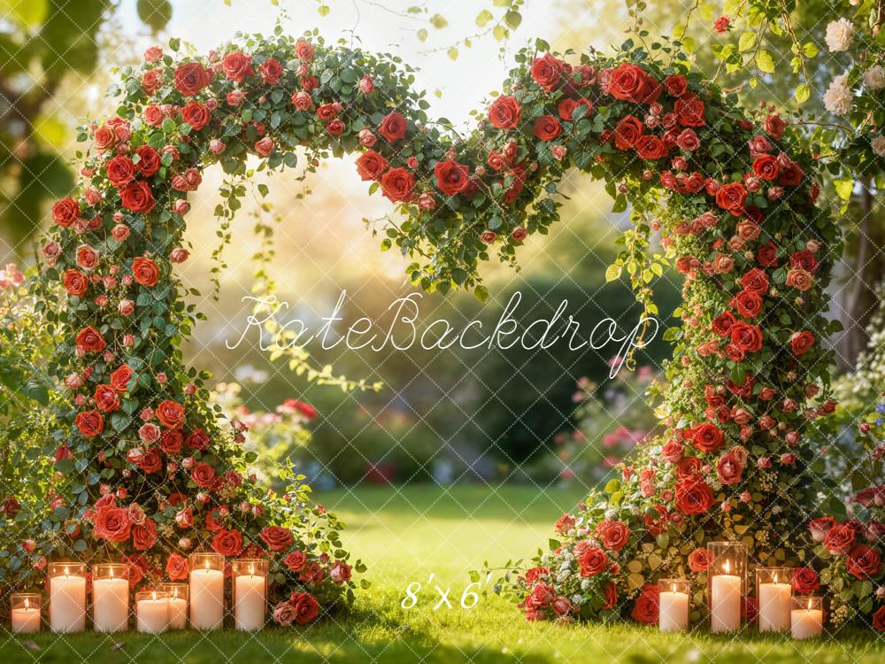 Kate Valentine Garland Red Roses Heart Shape Backdrop Designed by Emetselch - Image 3