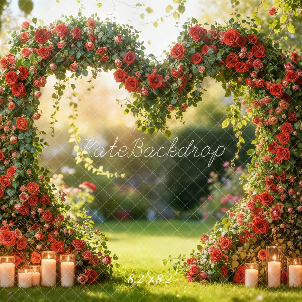 Kate Valentine Garland Red Roses Heart Shape Backdrop Designed by Emetselch - Image 5