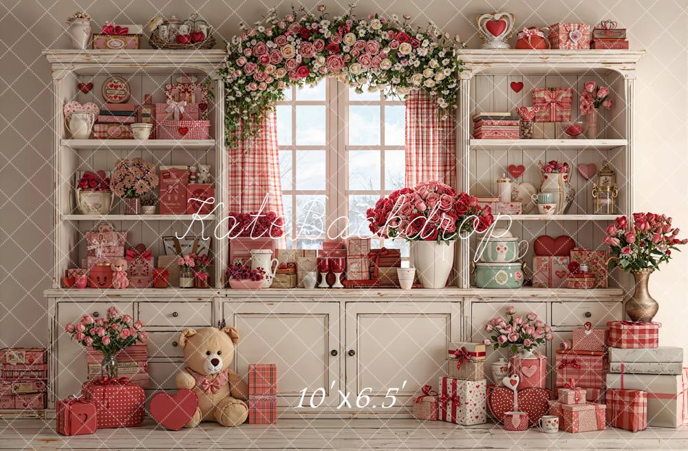 Kate Valentine Garland Gifts Teddy Bear Cabinet Backdrop Designed by Emetselch - Image 4