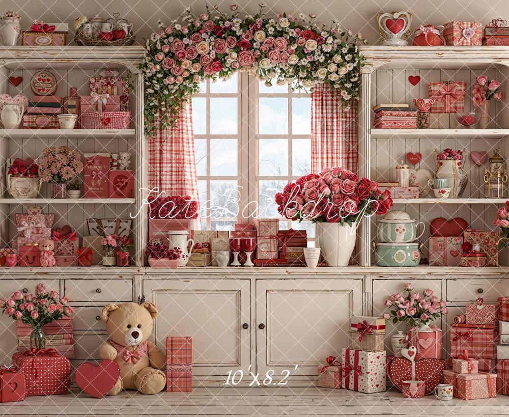 Kate Valentine Garland Gifts Teddy Bear Cabinet Backdrop Designed by Emetselch - Image 6