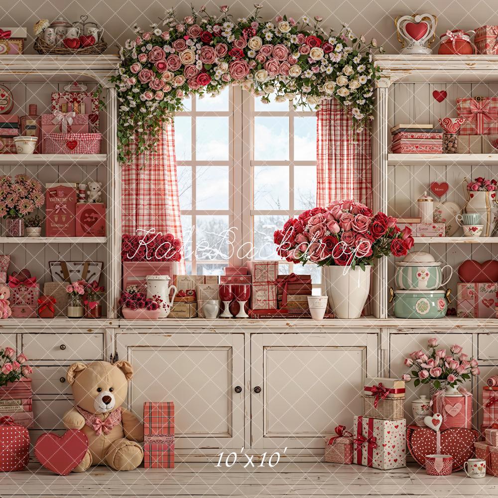 Kate Valentine Garland Gifts Teddy Bear Cabinet Backdrop Designed by Emetselch - Image 7