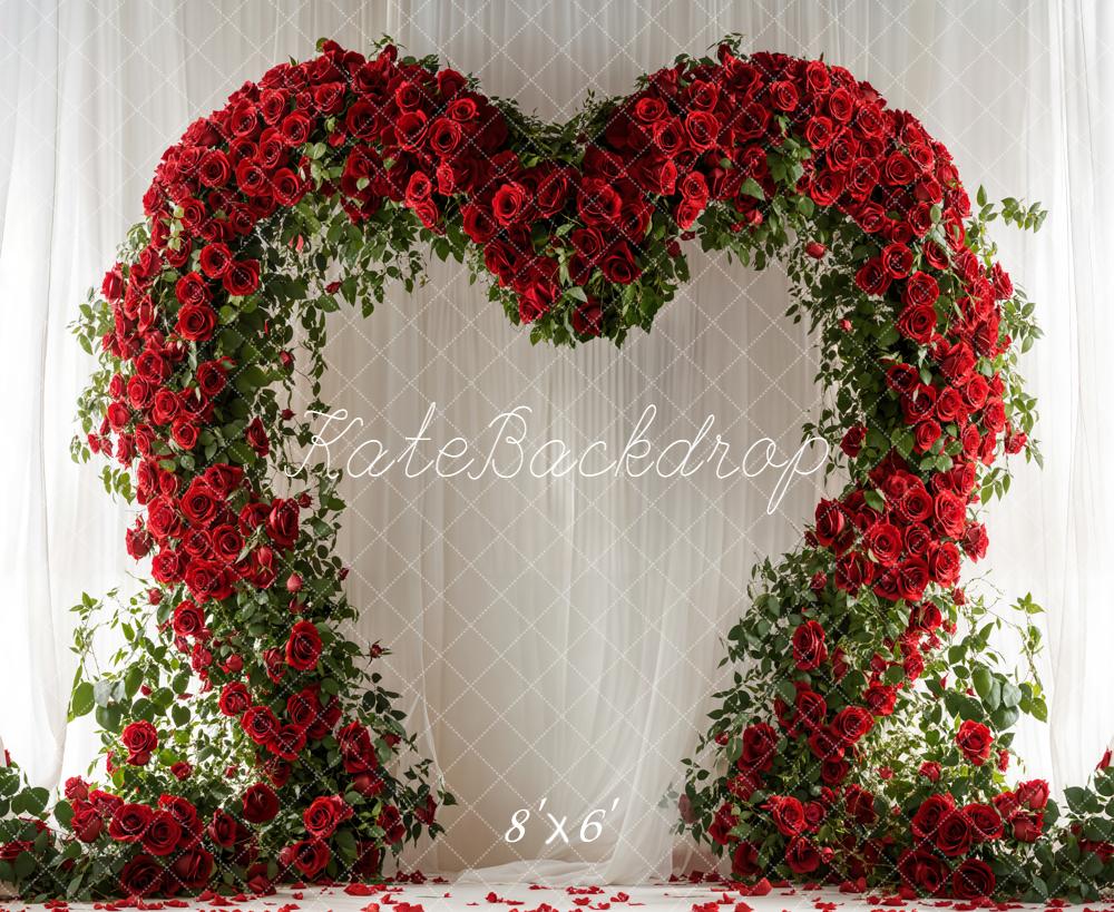 Kate Valentine Heart Arch Roses Curtain Backdrop Designed by Emetselch - Image 3