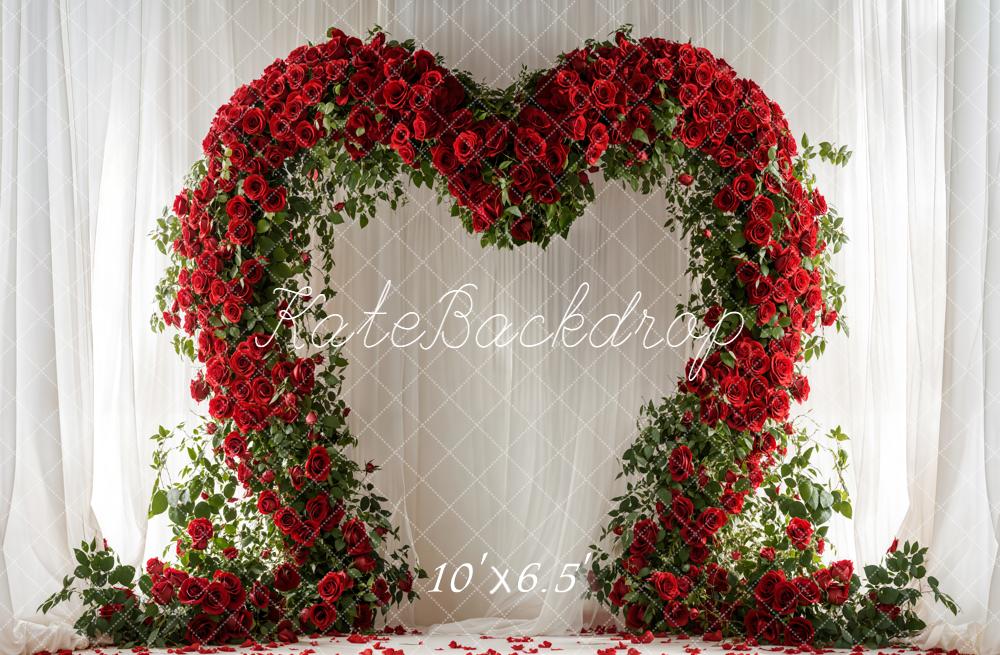 Kate Valentine Heart Arch Roses Curtain Backdrop Designed by Emetselch - Image 4