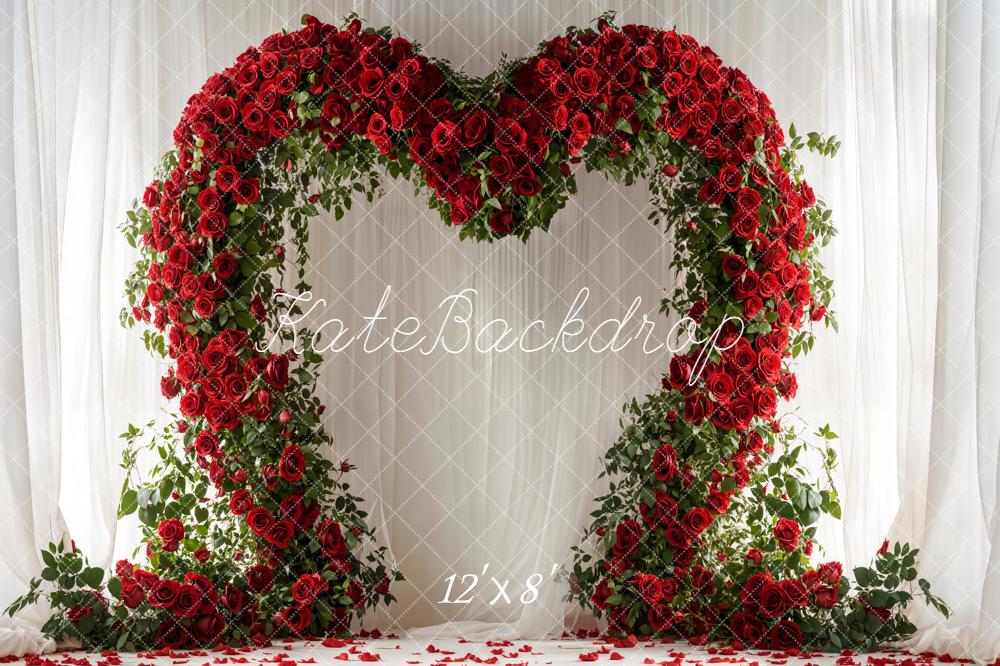 Kate Valentine Heart Arch Roses Curtain Backdrop Designed by Emetselch - Image 8