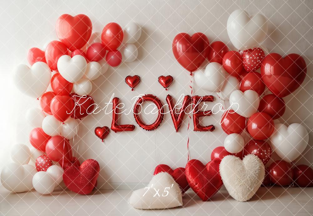 Kate Valentine Heart Balloons Love Backdrop Designed by Emetselch - Image 2