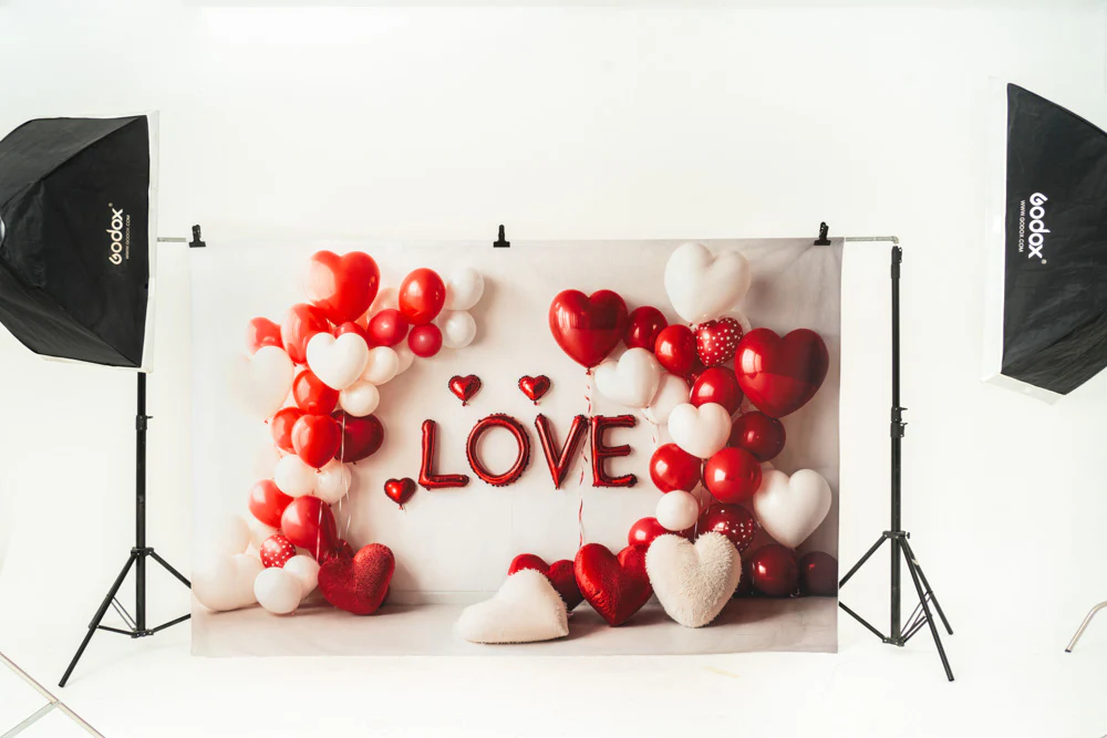 Kate Valentine Heart Balloons Love Backdrop Designed by Emetselch - Image 3