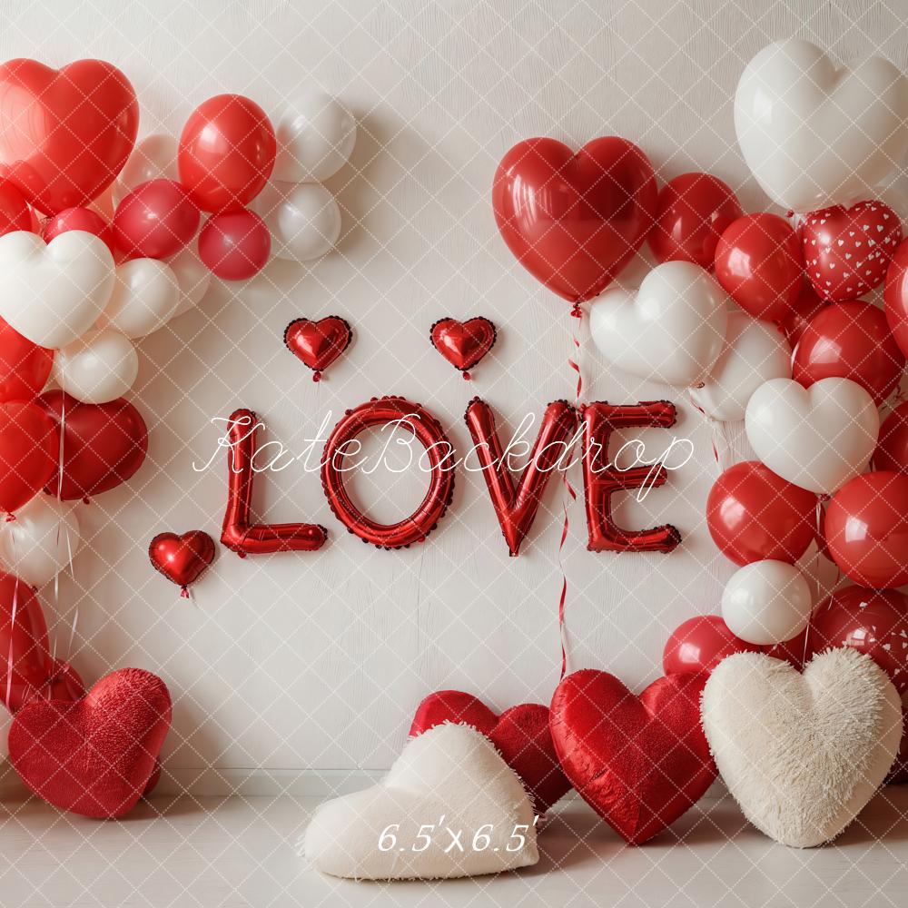 Kate Valentine Heart Balloons Love Backdrop Designed by Emetselch - Image 4