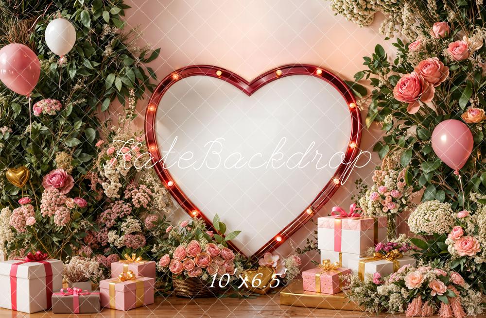 Kate Valentine Heart Balloons Rose Presents Backdrop Designed by Emetselch - Image 4
