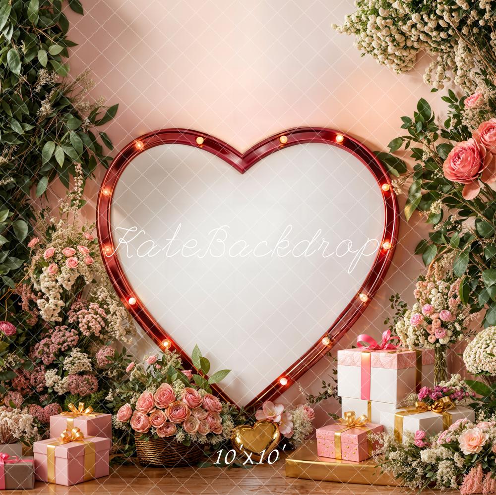 Kate Valentine Heart Balloons Rose Presents Backdrop Designed by Emetselch - Image 7