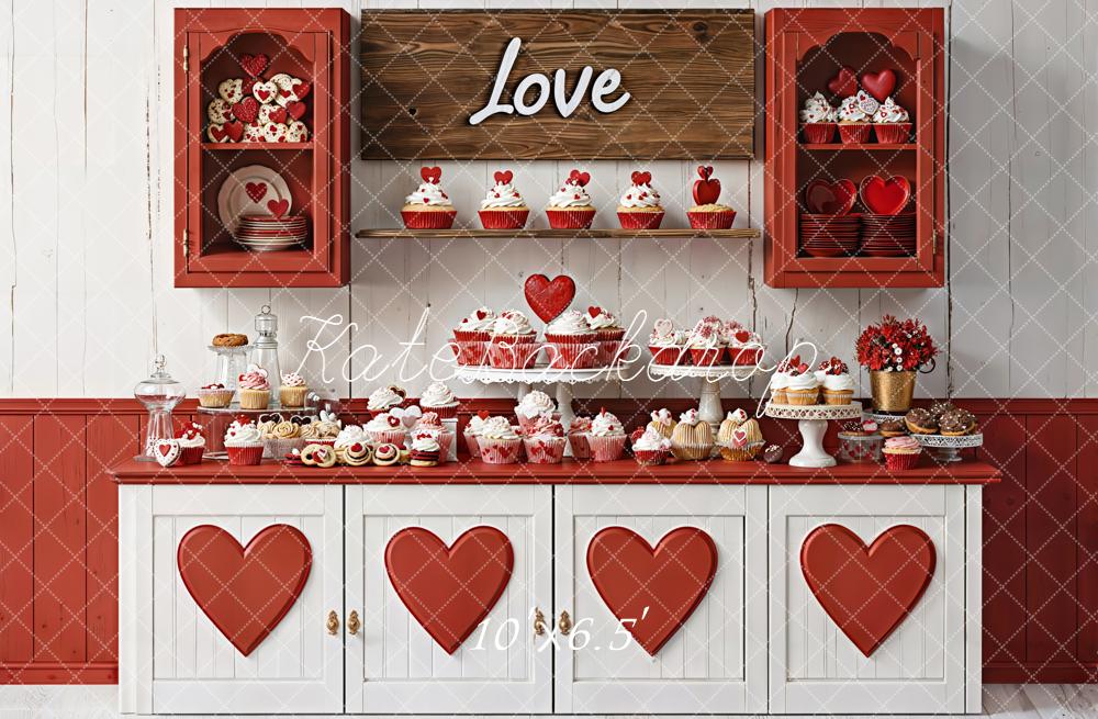 Kate Valentine Heart Cabinet Dessert Table Fleece Backdrop Designed by Emetselch - Image 2