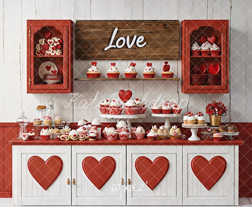 Kate Valentine Heart Cabinet Dessert Table Fleece Backdrop Designed by Emetselch - Image 3