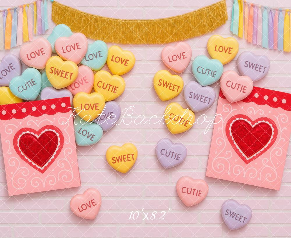 Kate Valentine Heart Cards Sweets Pastel Backdrop Designed by Mini MakeBelieve - Image 6
