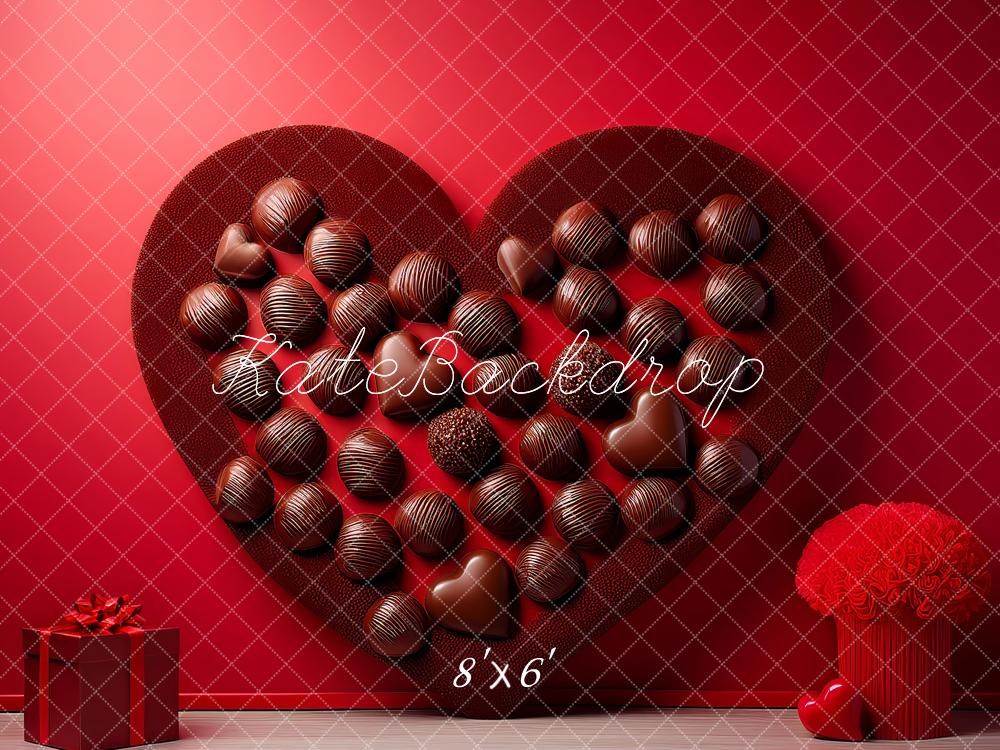 Kate Valentine Heart Chocolates Red Gift Backdrop Designed by Megan Leigh Photography - Image 3