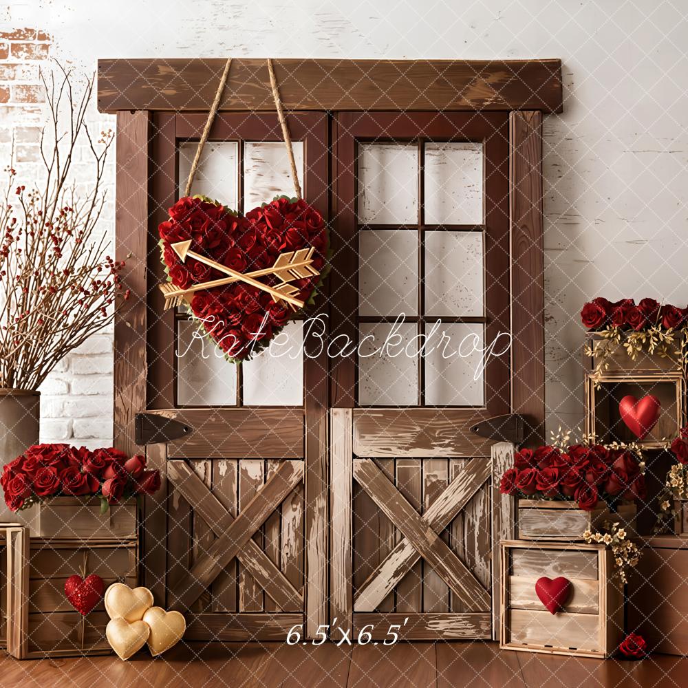 Kate Valentine Heart Crates Red Roses Backdrop Designed by Emetselch - Image 2