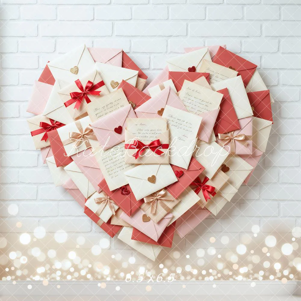 Kate Valentine Heart Envelopes White Brick Backdrop Designed by Mini MakeBelieve - Image 2