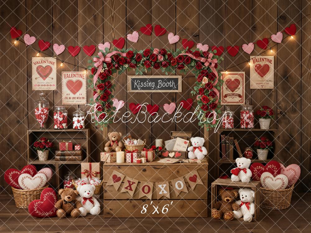 Kate Valentine Heart Garland Roses Wooden Crates Backdrop Designed by Emstselch - Image 3