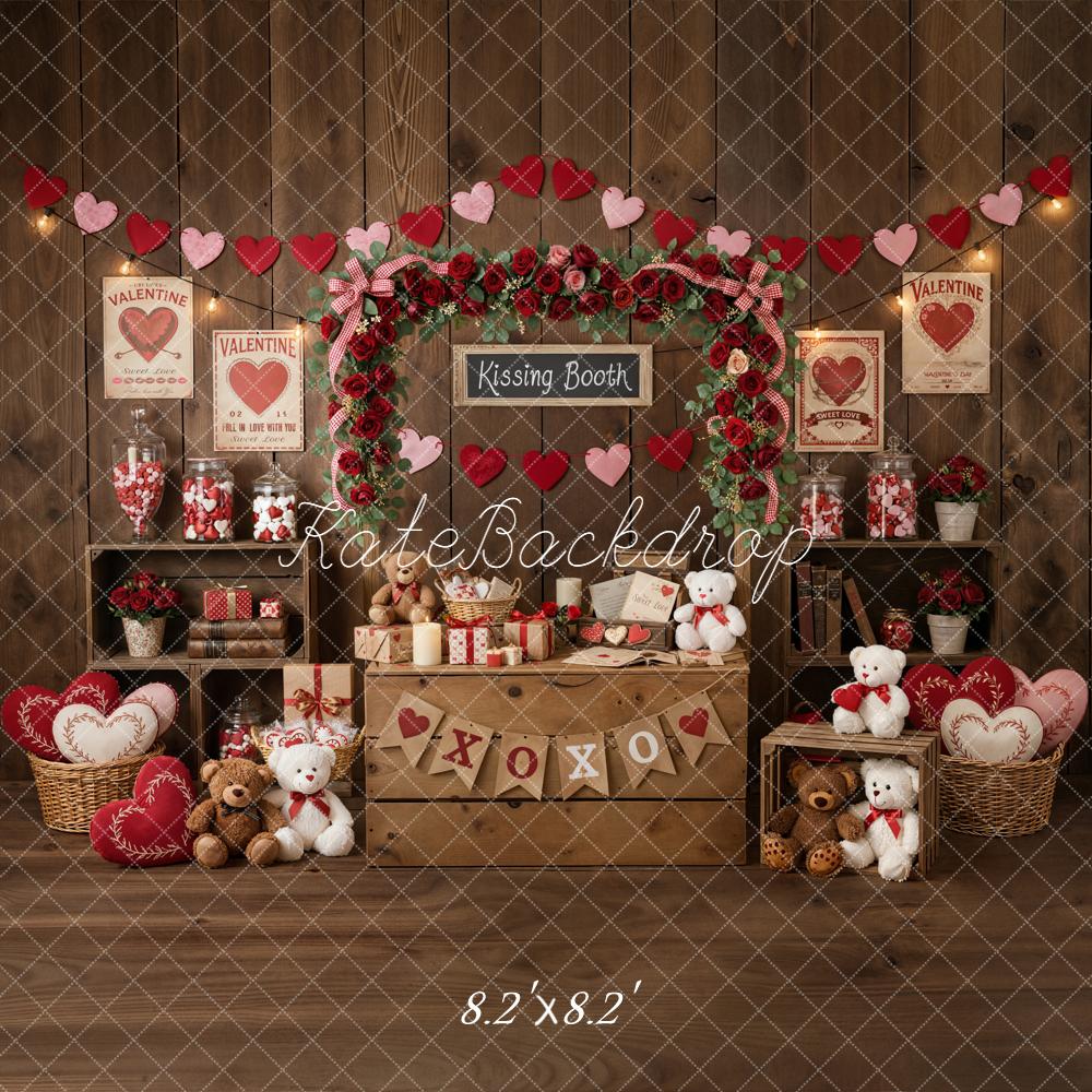 Kate Valentine Heart Garland Roses Wooden Crates Backdrop Designed by Emstselch - Image 5