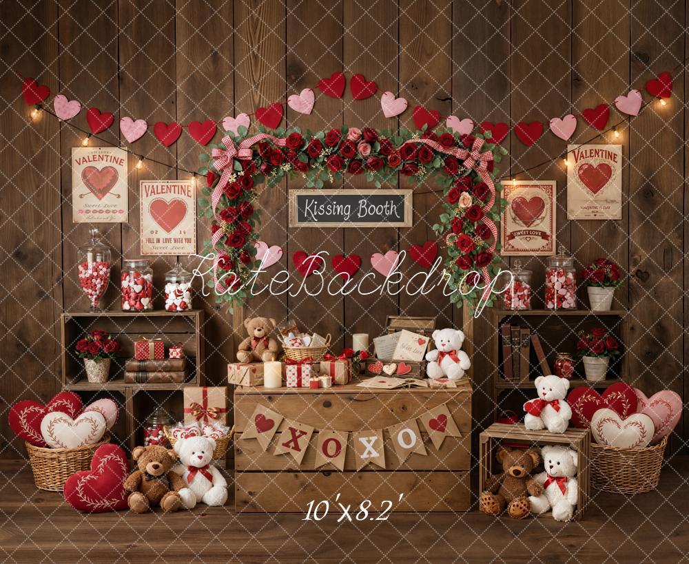 Kate Valentine Heart Garland Roses Wooden Crates Backdrop Designed by Emstselch - Image 6