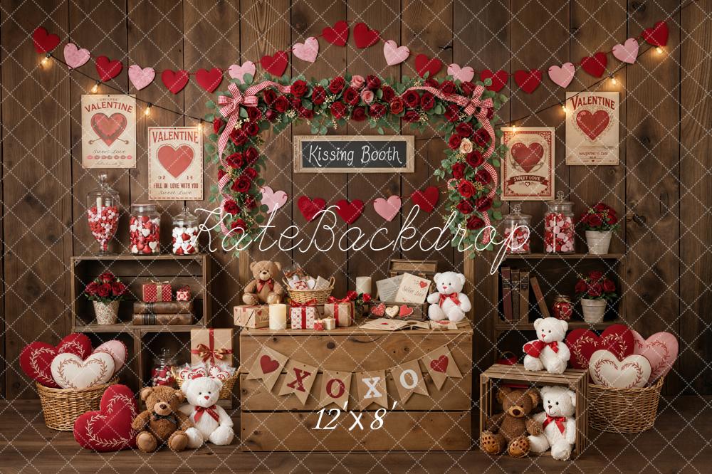 Kate Valentine Heart Garland Roses Wooden Crates Backdrop Designed by Emstselch - Image 8