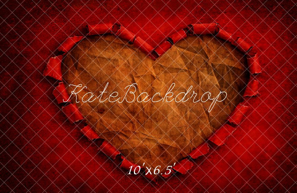 Kate Valentine Heart Paper Red Texture Backdrop Designed by Kerry Anderson - Image 4