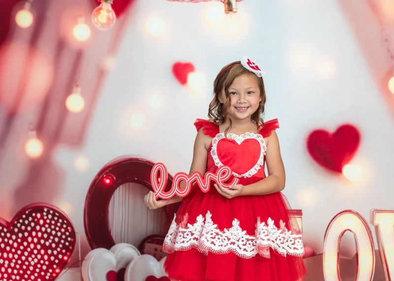 Kate Valentine Hearts LOVE Lights Backdrop Designed by Emetselch - Image 5