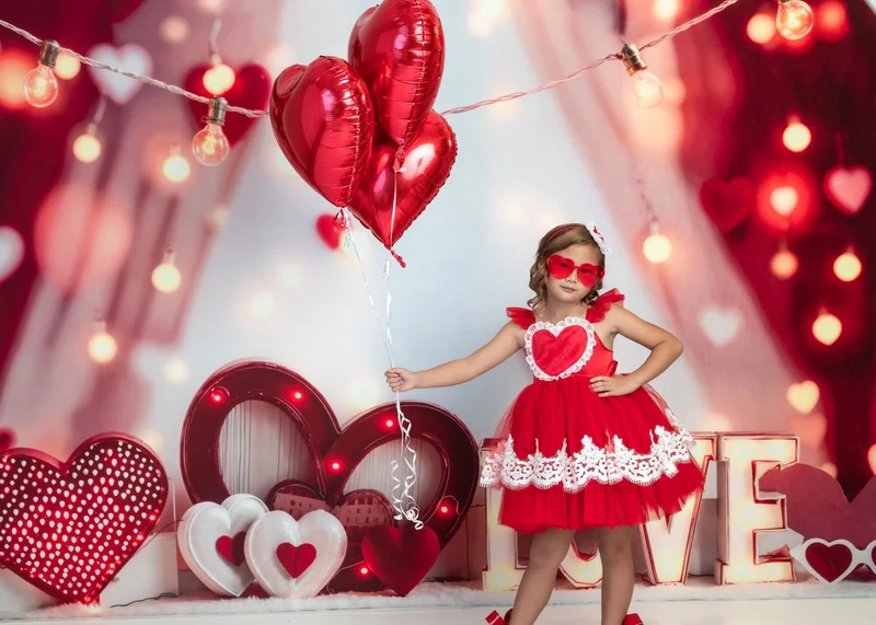 Kate Valentine Hearts LOVE Lights Backdrop Designed by Emetselch - Image 7