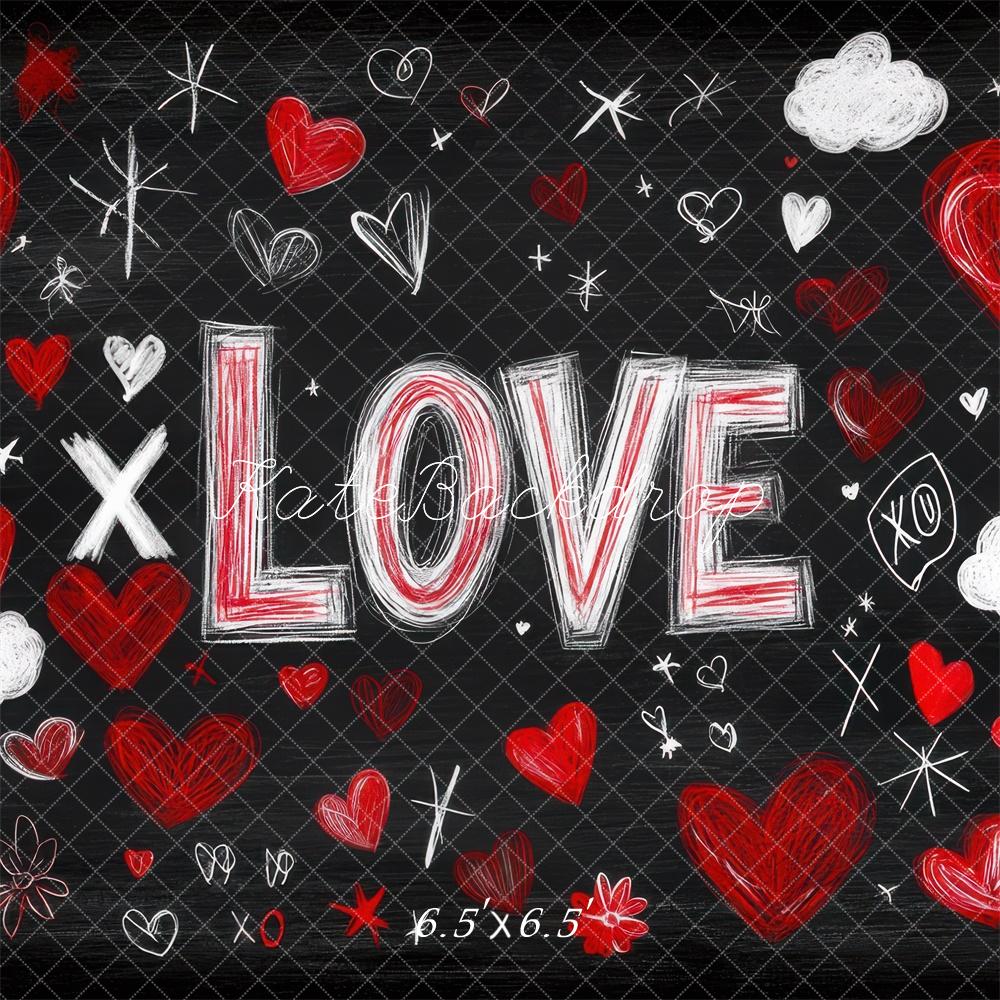 Kate Valentine Love Hearts Chalkboard Backdrop Designed by Mini MakeBelieve - Image 2