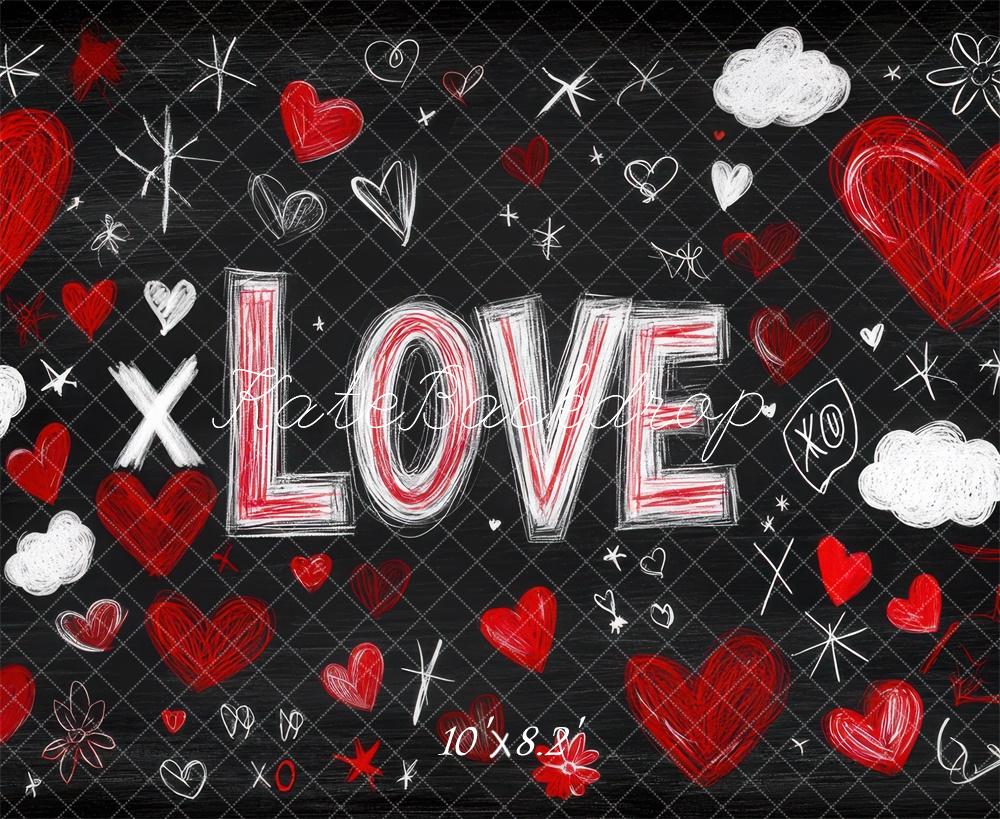Kate Valentine Love Hearts Chalkboard Backdrop Designed by Mini MakeBelieve - Image 5
