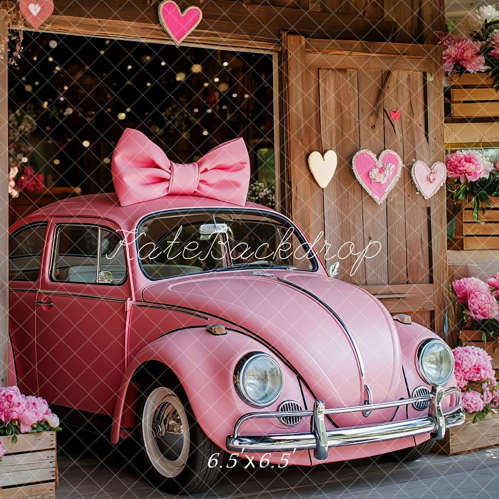 Kate Valentine Pink Car Hearts Barn Backdrop Designed by Patty Robert - Image 2