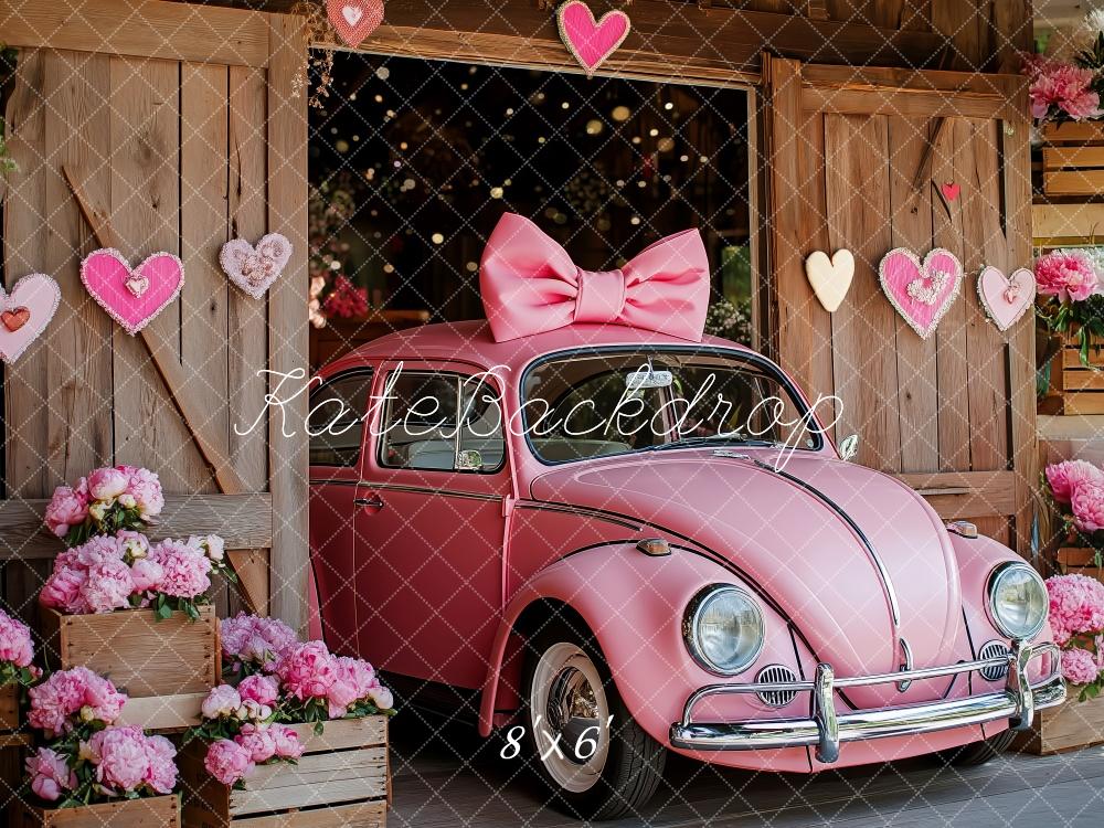Kate Valentine Pink Car Hearts Barn Backdrop Designed by Patty Robert - Image 3