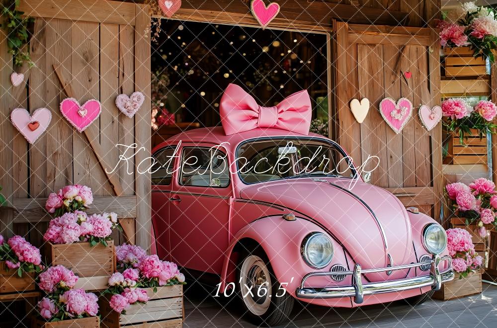 Kate Valentine Pink Car Hearts Barn Backdrop Designed by Patty Robert - Image 4