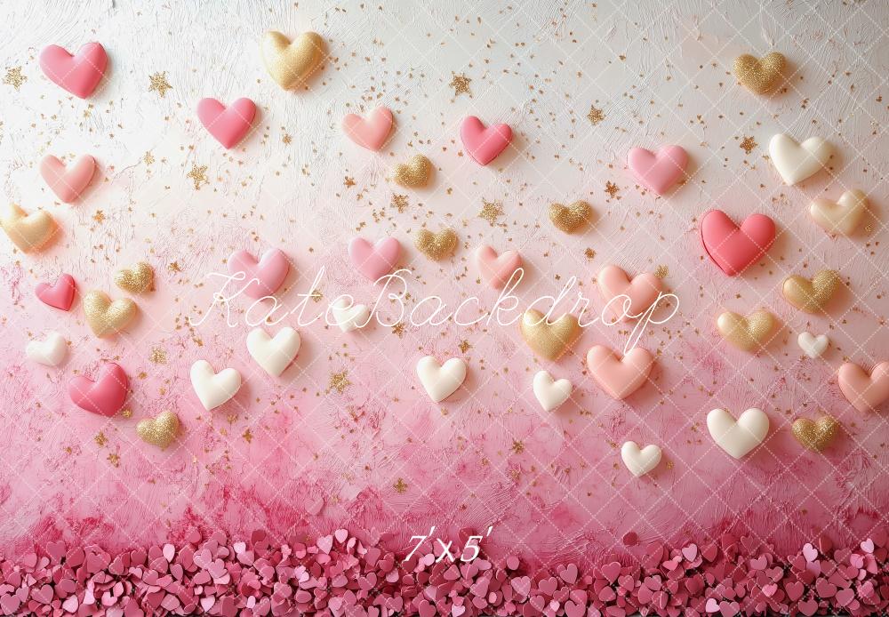 Kate Valentine Pink Hearts Stars Wall Backdrop Designed by Patty Robert - Image 2