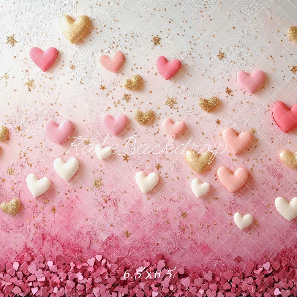 Kate Valentine Pink Hearts Stars Wall Backdrop Designed by Patty Robert - Image 3