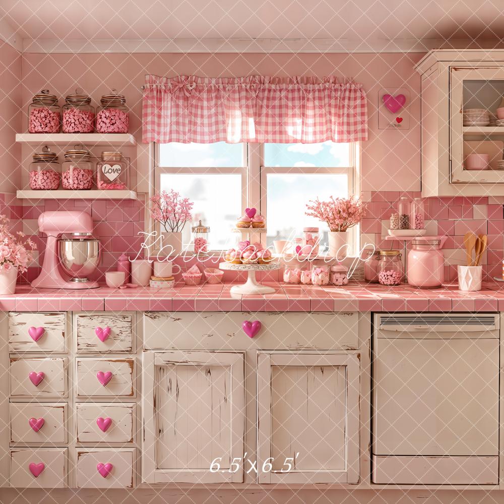 Kate Valentine Pink Vintage Kitchen Backdrop Designed by Emetselch - Image 2