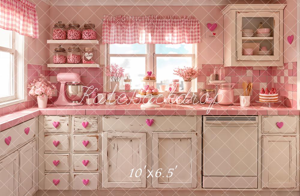 Kate Valentine Pink Vintage Kitchen Backdrop Designed by Emetselch - Image 4